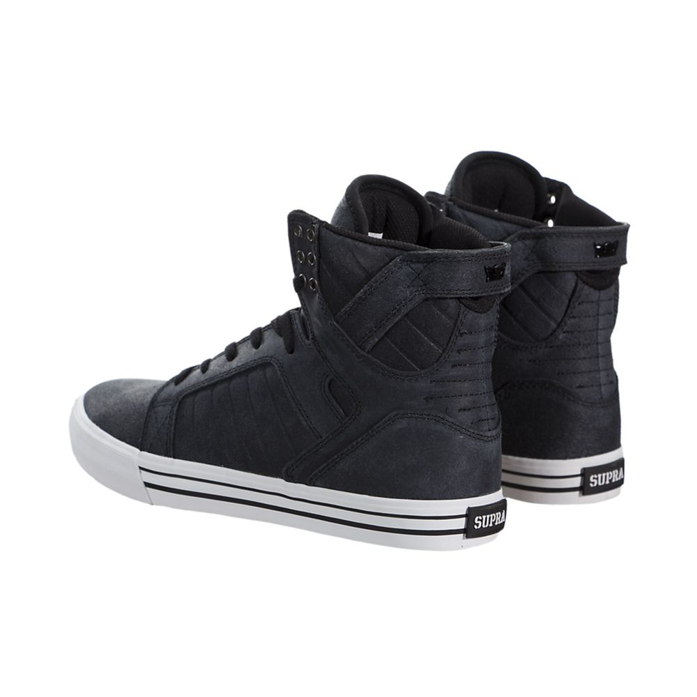 Baskets Montantes Supra SkyTop Noir Black/White-White Homme | PLZ-20339762